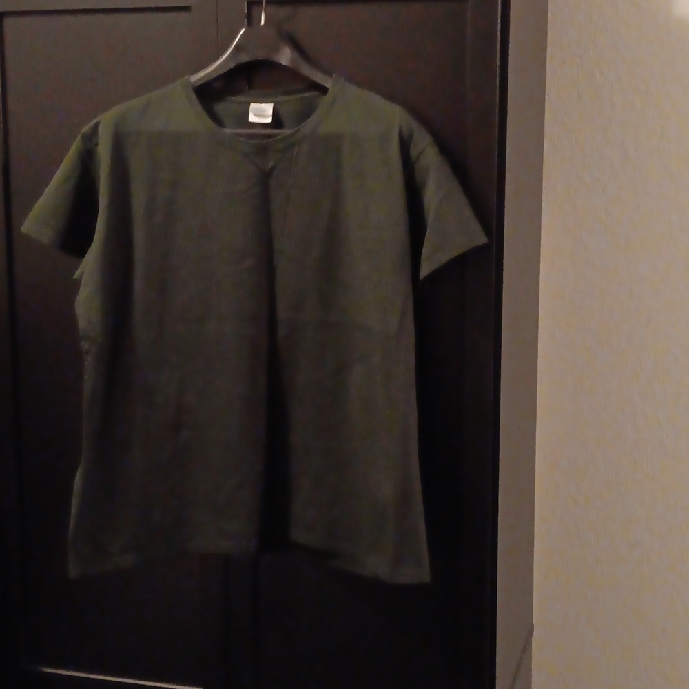 GILDAN Dark Green Women's Short Sleeve Shirt Size 2XL